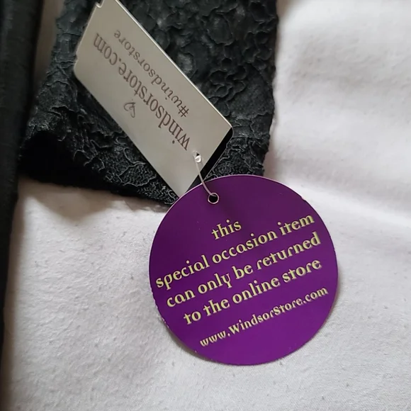 SOLD Windsor Formal black lace A line dress - Picture 9 of 11